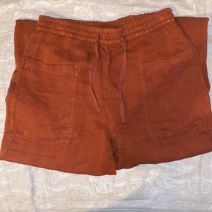 Zara rust color linen blend pants